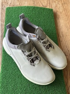 Ecco Biom H4 sz 46 Men’s 12 Gray Leather Gore tex Spikeless Golf Shoes Lace Up