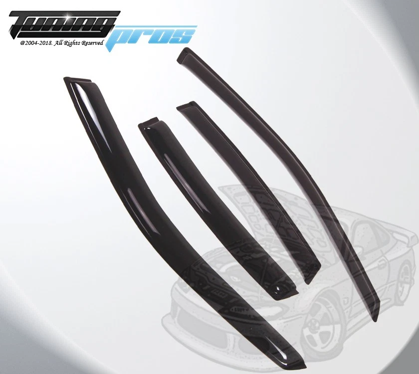 For Pontiac Bonneville 2000-2006 Smoke Window Rain Guards Visor 4pcs Set - Image 2 of 3