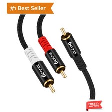 RCA Y Cable, RCA/Phono Y Splitter, RCA 1 Male to 2 Male Y Adapter, Male/Male ...