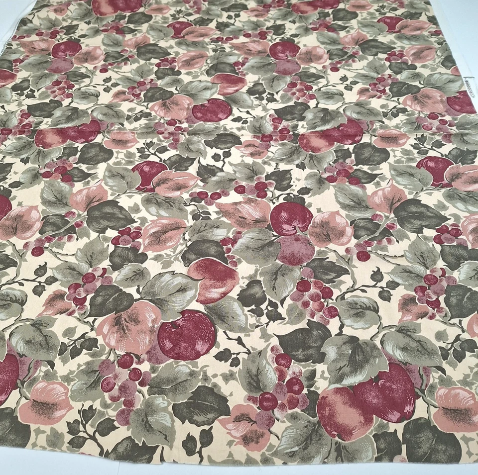 Apples Grapes Leaves Allover Screen Print Scotchgard Mill Creek Fabrics 3+ YDS - Image 4 of 4