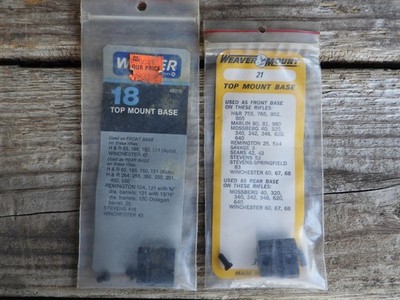 Vintage Weaver #18 & 21 Scope Mount Base Set for Remington Model 25 Pump Rifle