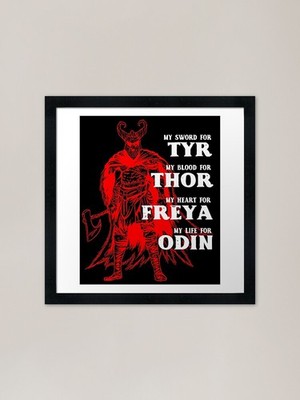 Mein Schwert für Tyr, Blut für Thor, H gerahmtes Wandbild Poster Leinwanddruck Bild