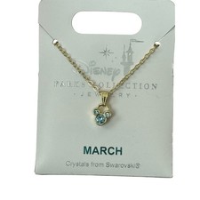 Swarovski Gold Mickey March Birthstone Necklace