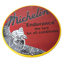 Vintage Michelin Tires Sign - Gas Oil Pump Garage Motorcycle Auto Service Sign