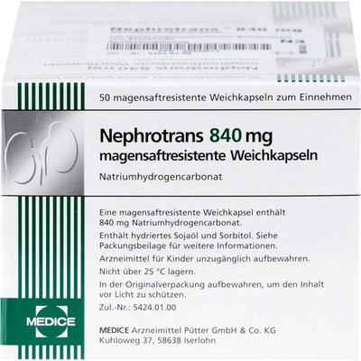 NEPHROTRANS 840 mg magensaftresistente Kapseln 100 St PZN 03949271