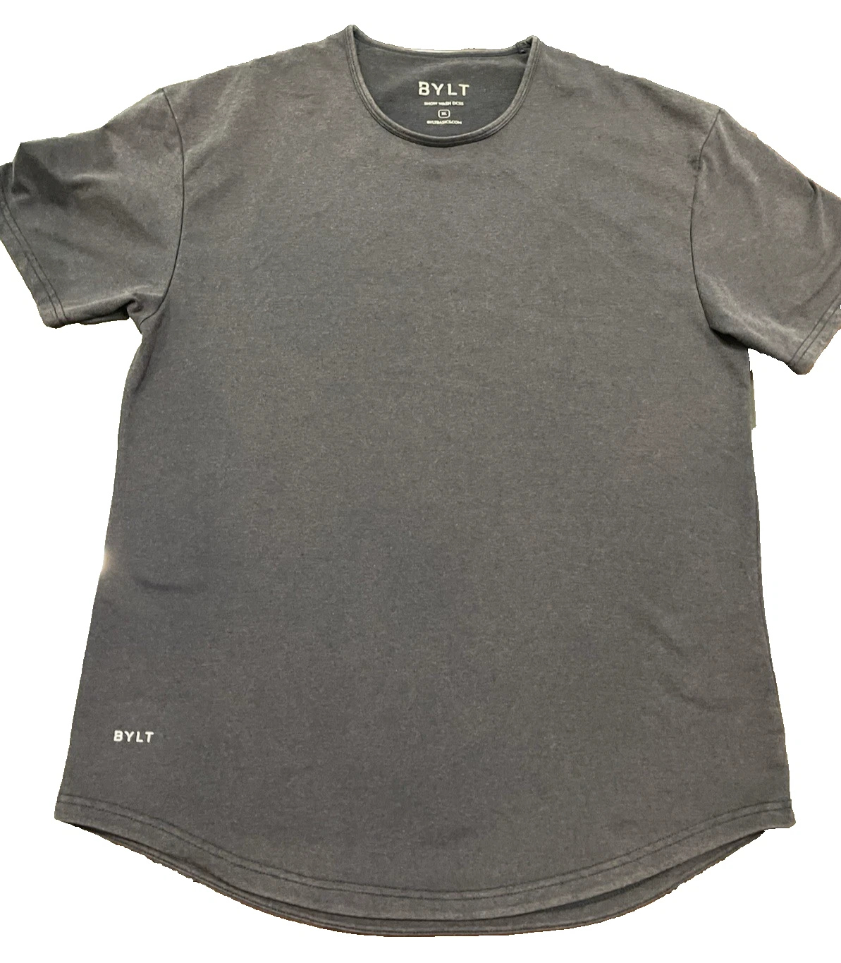 BYLT Premium Basics Shirt Men XL Gray Snow Wash Drop Cut