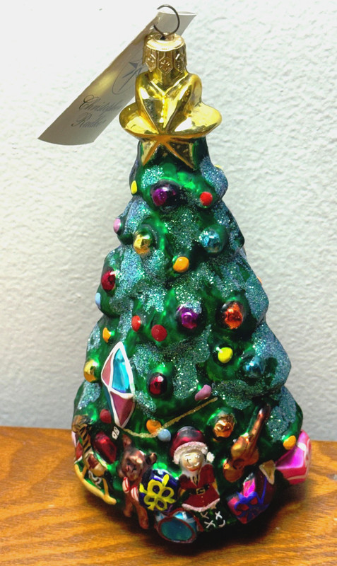 VINTAGE CHRISTOPHER RADKO " SPRUCED UP SPRUCE" CHRISTMAS TREE ORNAMENT