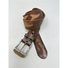 Levi's 1.5" Tooled Leather Belt Eagles Brown 38
