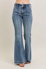 Judy blue high waist double button flare jeans 14W