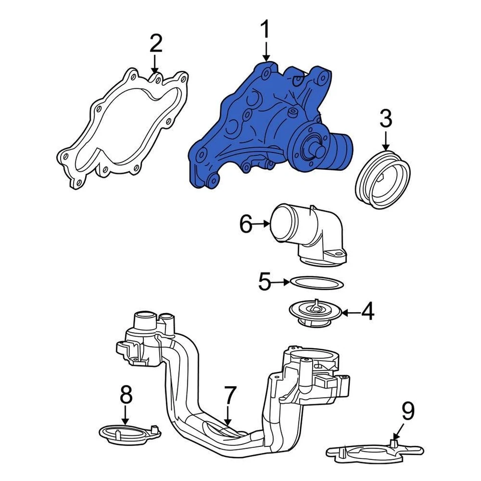 For Ford F-150 2007-2008 Ford 4C3Z8501D Engine Water Pump Foto 3 de 4