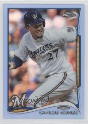 2014 Topps Chrome Blue Refractor 156/199 Carlos Gomez #38 no9