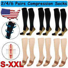 Wholesale Copper Compression Socks 20-30mmHg Graduated Support Men Women S-XXL