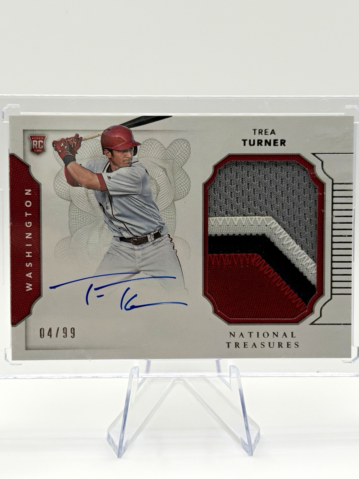 Panini 2016 National Treasures Trea Turner RC Auto Memo /99 #203 Nationals Patch
