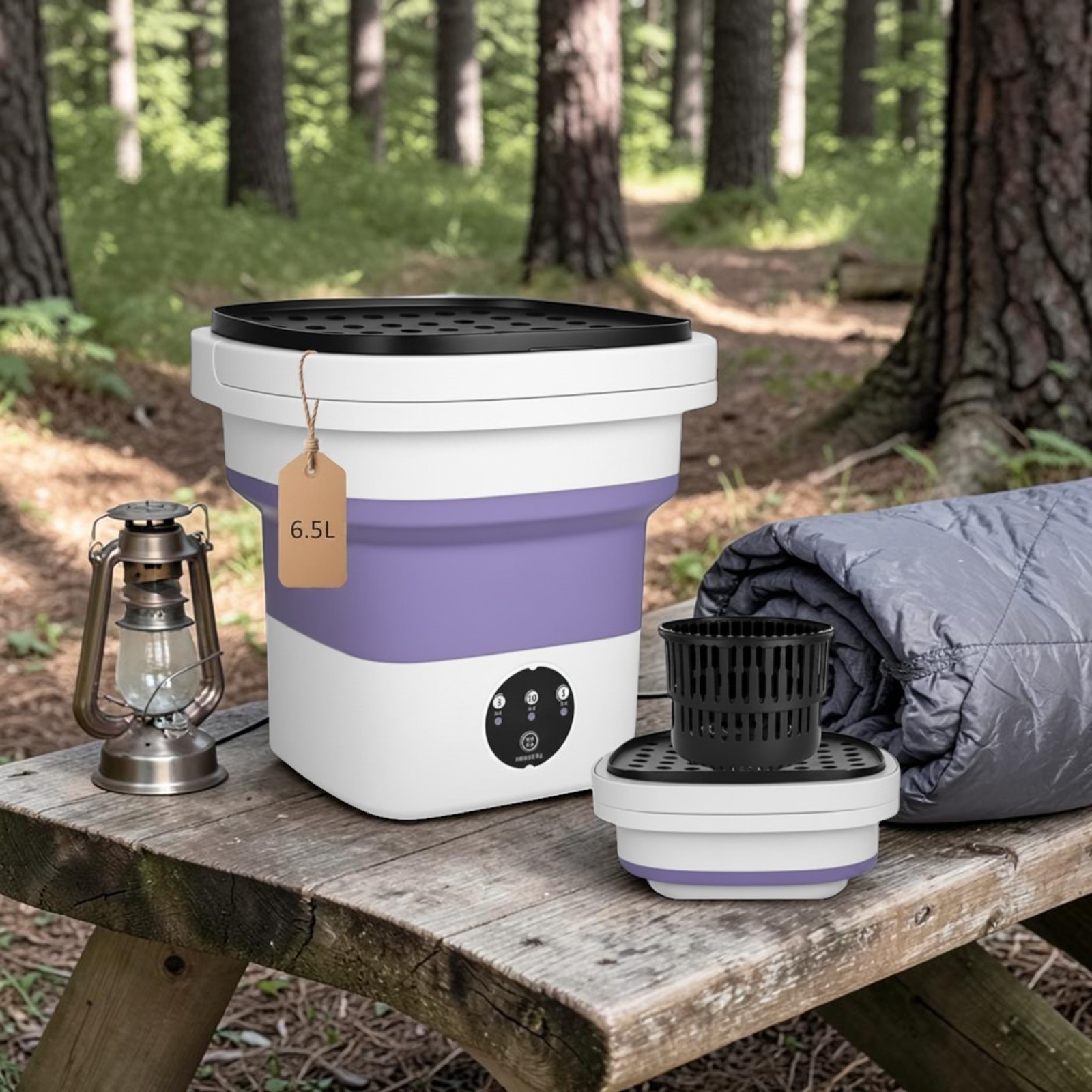Portable Washing Machine 6.5L Foldable Mini Wash Machines Travel Camping