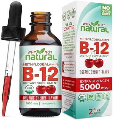 Vitamina B12 Organica Sublingual Extra Fuerte 60X5000 Mcg Gotas Metilcobalamina