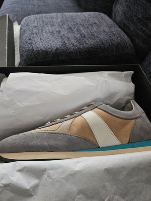 Paul Smith Men's Low Top Lace Up Sneakers Gray Beige White Blue Casual Designer