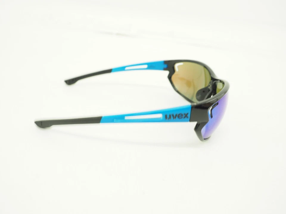 Gafas de sol de ciclismo Uvex Sportstyle 810 negras/azules con suave + estuche rígido Foto 3 de 4
