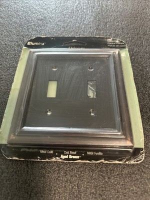 Elumina Continental Cast 2-Toggle Wall Plate Aged Bronze Metal Light Switch