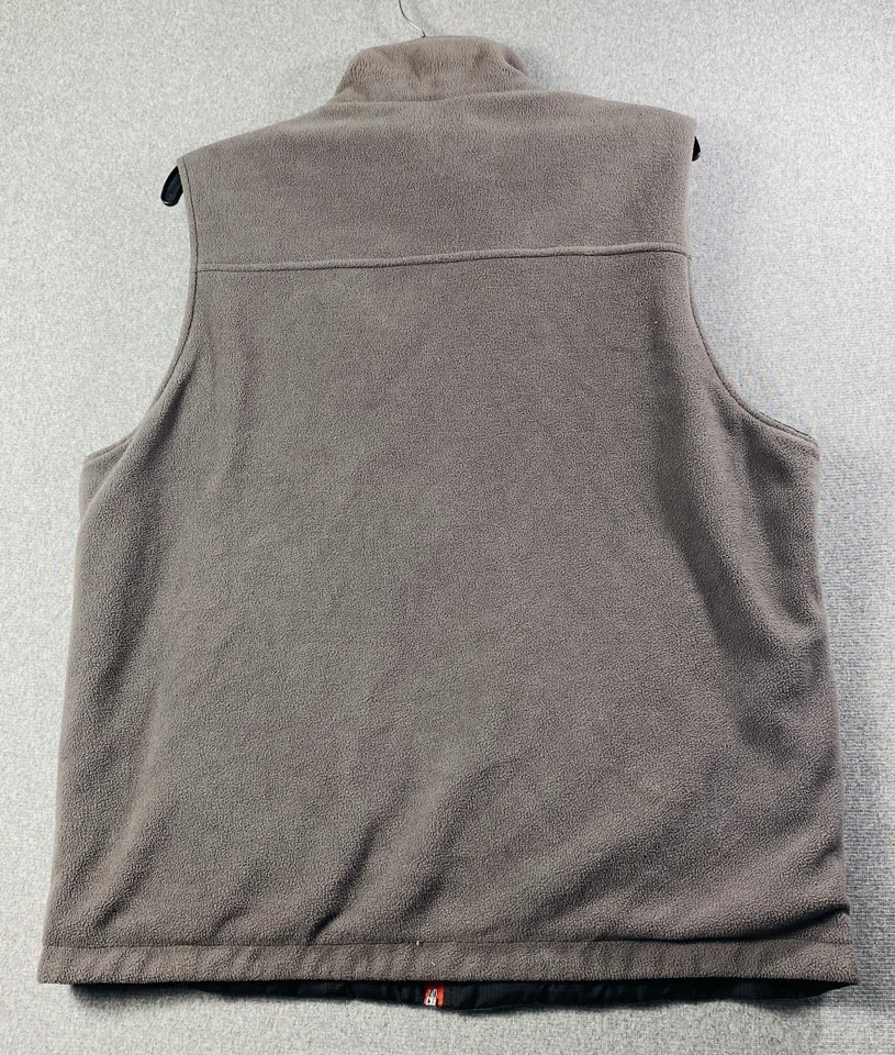 Izod Reversible Black/Gray Vest Mens Med Full Zip Pockets Outdoors - Image 4 of 4