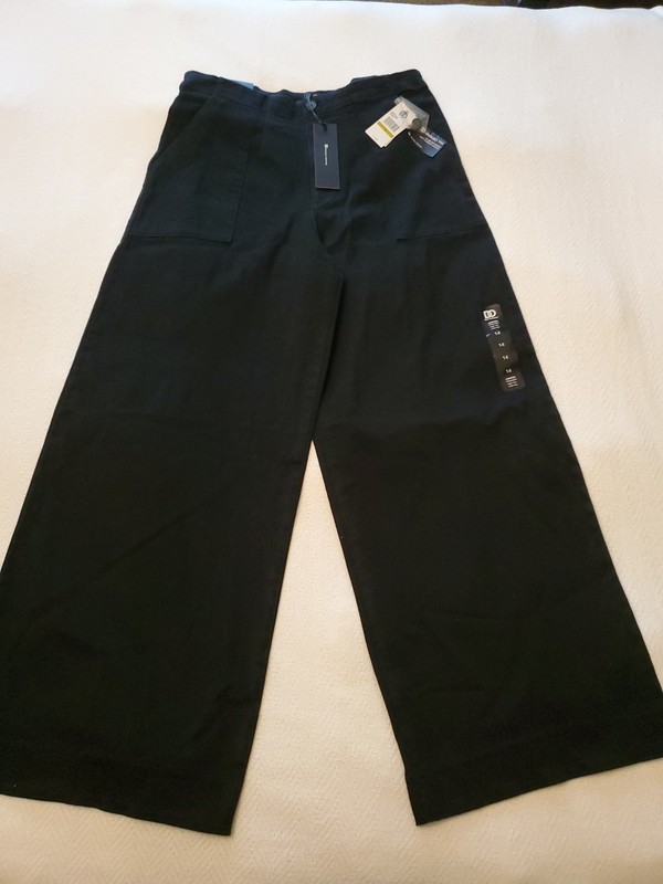 Dee Ocleppo Juniper Trouser Women's Size 14 Black High Rise Wide Leg