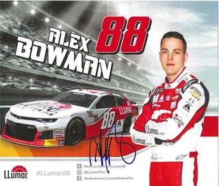 SIGNED! 2018 ALEX BOWMAN #88 NASCAR MONSTER ENERGY "LLUMAR" POSTCARD!