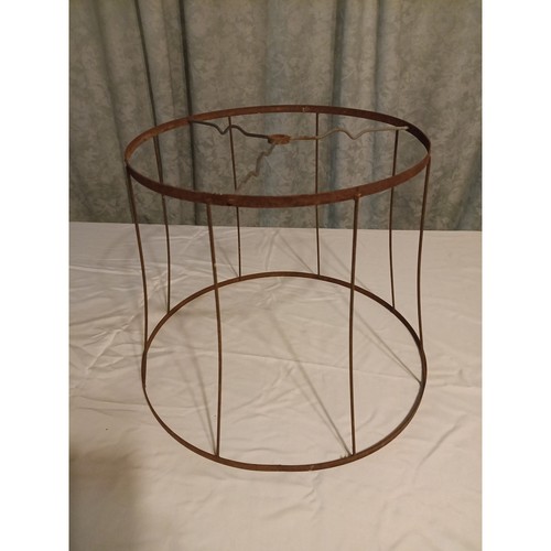 Vintage Rusted Metal Wire Lampshade Frame Spider Fitter 15" Dia 12" Tall