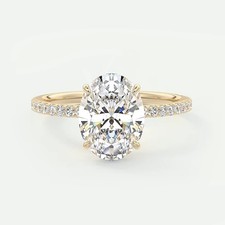 14k Yellow Gold Wedding Ring 2.20 Ct IGI Lab Grown Oval Cut Diamond Size 7.5