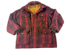 Woolrich 1940s Vintage Buffalo Plaid Wool Mackinaw Button Mens M Hunting Jacket