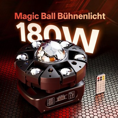 UKING 180W 5-IN-1 RGBW LED Moving Head Laser Discokugel DMX Beam Bühnenlicht
