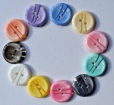 Baby buttons - Marble style with a stripe 2 hole flat 14mm round novelty button