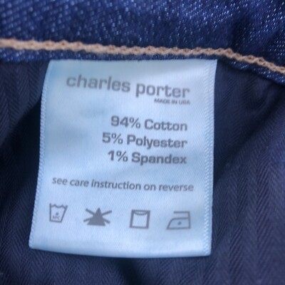 Charles Porter Long Lean Boot Cut Low DarkWash Crisp Jeans 24/36 Length USA  