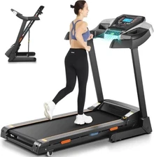 3.25HP Treadmill with Incline for Home, 300lb Foldable Walking Running Treadmill