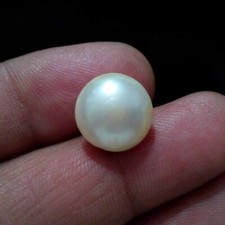 Natural Top Freshwater White Pearl 10.80 Crt Round Shape Cabochon Loose Gemstone