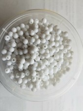 200 white colored 5mm beads WB5-200