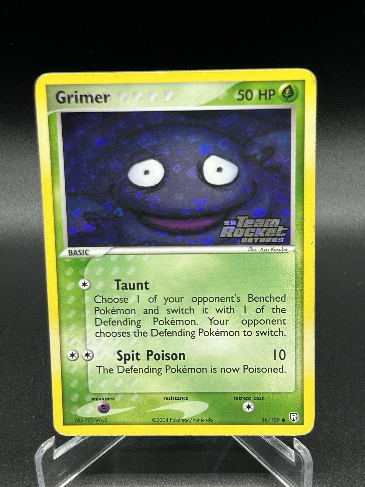 Grimer Reverse Holo 56/109 Team Rocket Returns Pokemon Card 2004 Stamped
