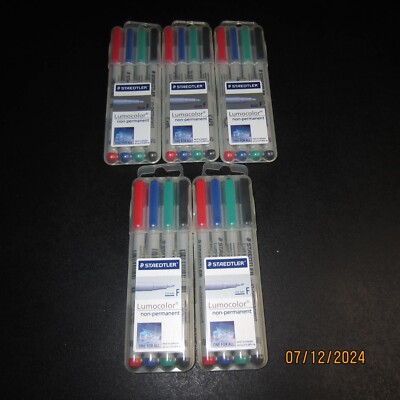 5 New Packs Staedtler Lumocolor Non-Permanent Markers 0.6mm Fine Pens