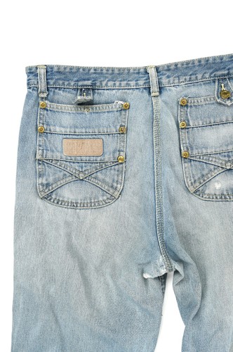 Vintage 70s Hang Ten All Cotton Straight Leg Stove Pipe Light Blue Denim Jeans - Picture 7 of 10