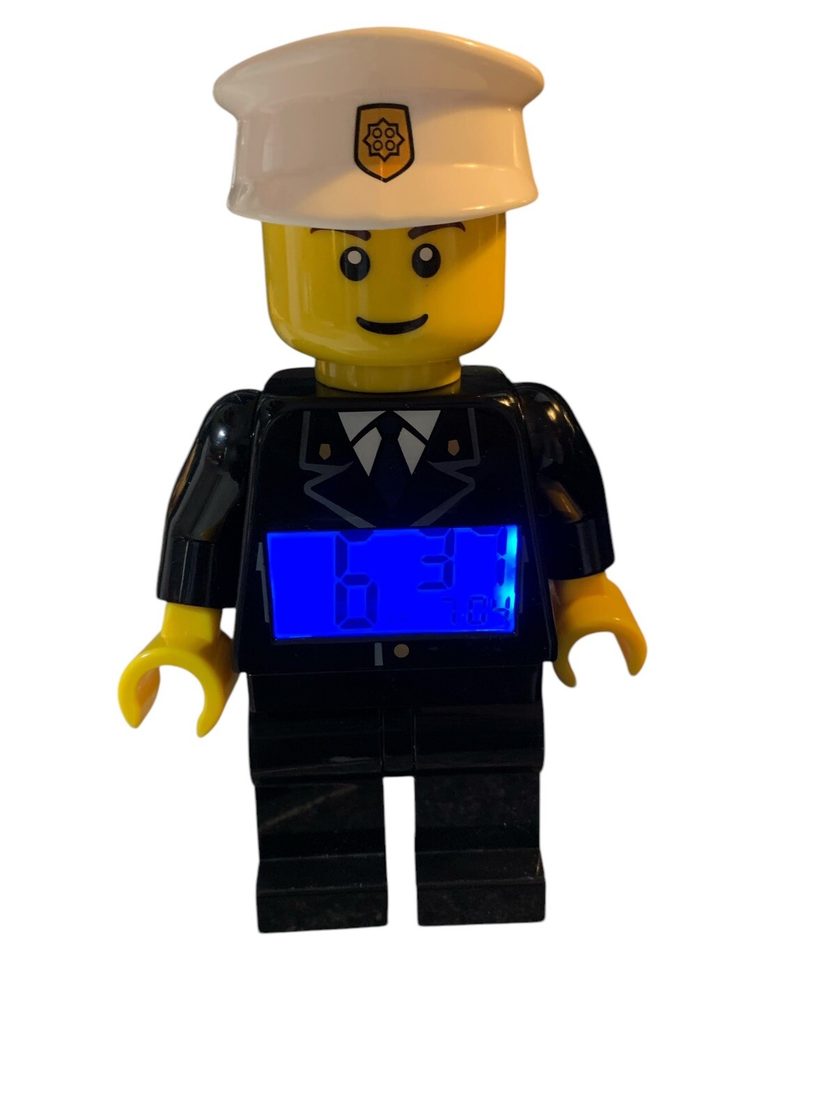 LEGO City Police Man Minifigure 9" Light Up Digital Alarm Clock Collectible