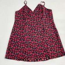 Delicates Rosebud Whimsigoth Lingerie Y2K Mini Satin Slip Dress L Dolls XX Roses