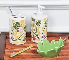 Palm Leaf Bathroom Accessory 3 Pc. Set