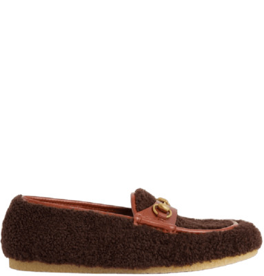 Authentic Men's Gucci Cocoa Merino Wool Horsebit Loafer Moccasin New $1250