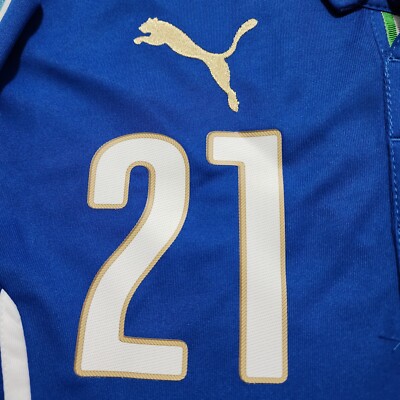 2014 Puma Italy Home Soccer Jersey Andrea Pirlo Men S World Cup