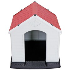 Dog House Water Resistant Outdoor for Small to Medium Sized Fot Backyard Red