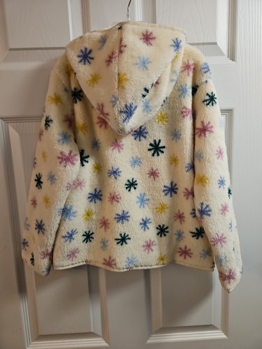 NWOT HANNA ANDERSSON SNOWFLAKES MARSHMALLOW FLEECE HOODIE JACKET 110 5 $62 - Picture 4 of 6