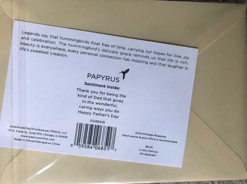 NIP Papyrus Happy Fathers Day Card $8.95 New Wonderful Dad Father's - Picture 2 of 2
