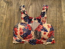 Lace Bralette Bra PINK Victoria's Secret VS Multi-Color Padded Floral XS