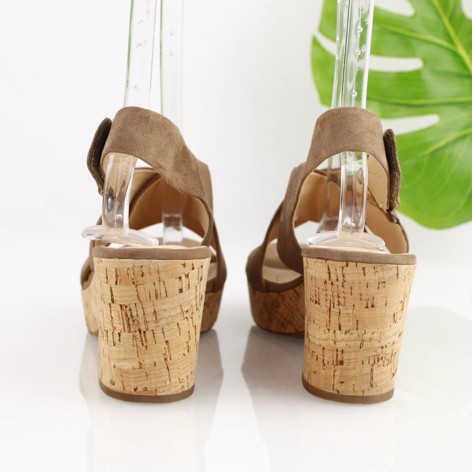 Sandalia Clarks Maritsa Lara para mujer talla 10 gamuza tostada con tira y cuña de corcho plataforma Foto 4 de 4