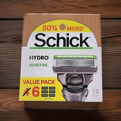 Schick Hydro Sensitive Razor Blade Refills for Men-6 Cartridges #805