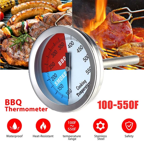 2 PCS Temperature Thermometer Gauge BBQ Grill Smoker Pit Thermostat Food Cooking - Picture 8 of 9