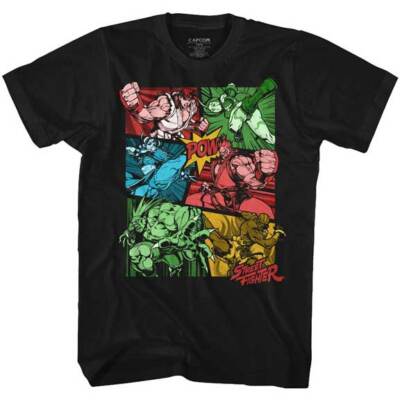 Street Fighter Capcom Video Game POW Comic Book Fighting Frames Men's T Shirt 